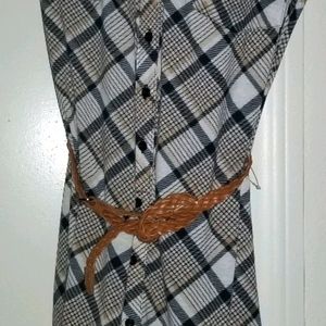 Plaid Belted Summer Dress